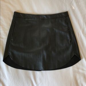 Black Faux Leather Mini Skirt
